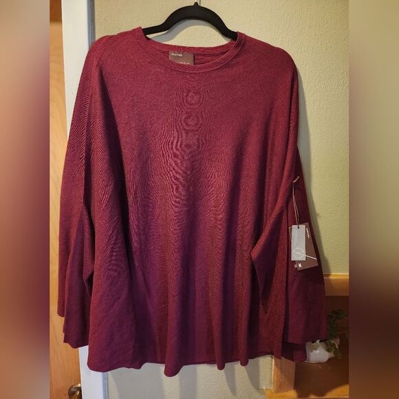 Kerisma Tops - Kerisma Dolman Poncho Burgundy Wool Blend One Size (Fits Like S/M) Travel